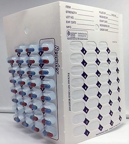 31 Day Multi-med Monthly vac Pack Cold Seal Medication Blister Pack Cards. Great for pharmacies and Caregivers. 96 Cards