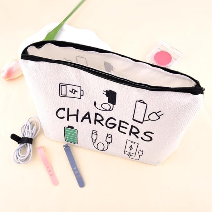 Charging Cable Organizer Bag Pouch Travel Elastic Silicone Cable Straps Cord Organizer Anti Loss Portable Earphone Plug Charger Storage Bag Data Cables Protector Cover Charge Cord Tie Wrap Protection