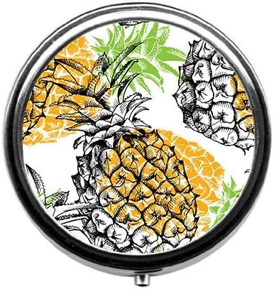 Cartoon Pineapple Cute Pill Box/Pill case-Round Pill Box/case- Three-Compartment Pill Box/Pill case …
