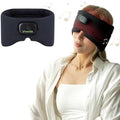 Bluetooth Sleep Eye Mask with Heat – Washable Matte Stretch Fabric, 3 Heat Levels & 15/30/45 Min Timer, Ultra-Thin Speakers, Bluetooth Headphones, Relaxation Gift for Men & Women
