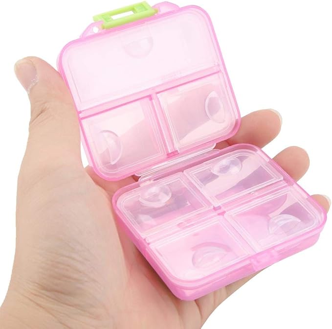 7 Grids Weekly Pill Box Portable Medicine Storage Box Foldable Drug Case Tablet Organizer for Travel ()