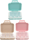 Small Pill Organizer Box 3Pcs Travel Pocket Removable 3 Compartments Portable Daily Mini Pill Case Holder for Purse Fish Oil