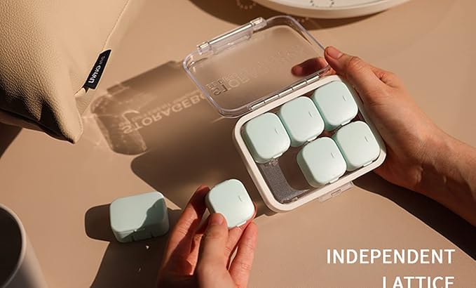 Pill Organizer Weekly A Set with 10 Small Pill Box, WOWHOUSE Daily Pill Case Free Combination Use (Green)
