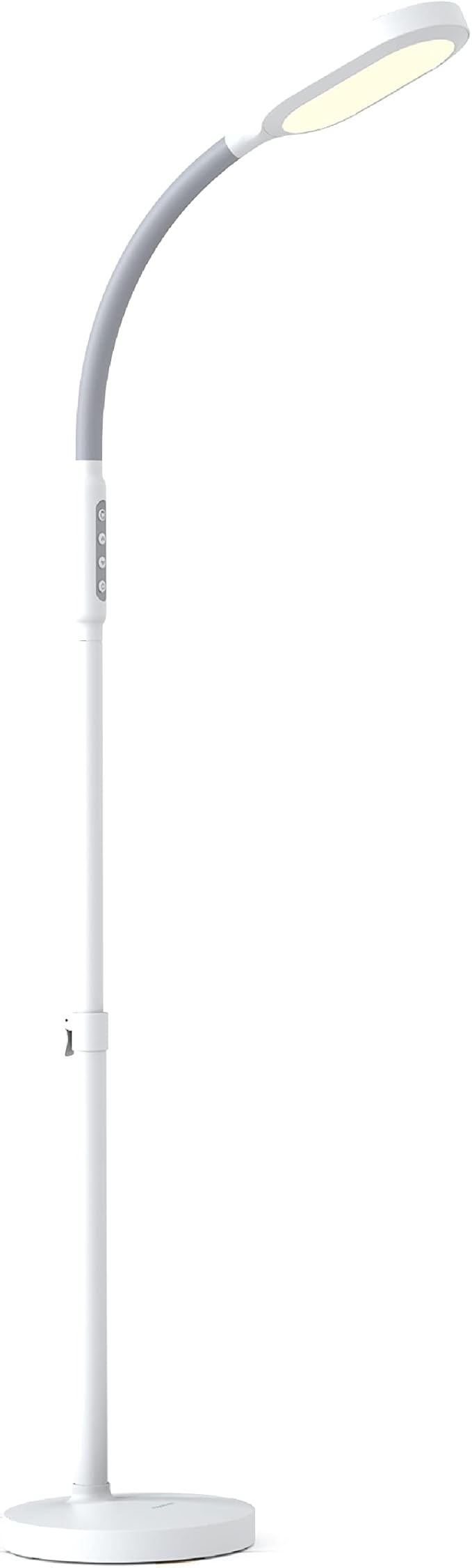 Verilux HappyLight Duo - 2-in-1 Light Therapy & Task Floor Lamp - UV-Free Full Spectrum LED, 10,000 LUX, Adjustable Brightness and Color, Flexible Gooseneck, and Adjustable Height