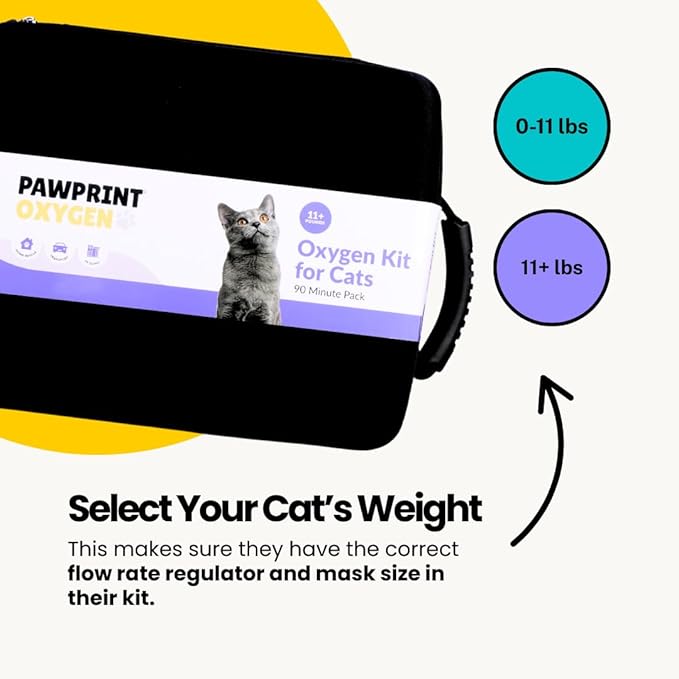 Cat Rescue Oxygen Kit – Portable Oxygen Supply for Pets for Transport and Rescue – Oxygen, Mask, Regulator, Tubing & Travel Case Included (Rescue Oxygen Kit for Cats 11+ lbs)