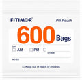 600 Pack Pill Bags for Travel with BPA Free Clear Design, Pill Pouches with Write-On Label Area, Medicine Pouch with Zipper Seal, Waterproof Med Bags for Supplements, Pill Baggies for AM PM