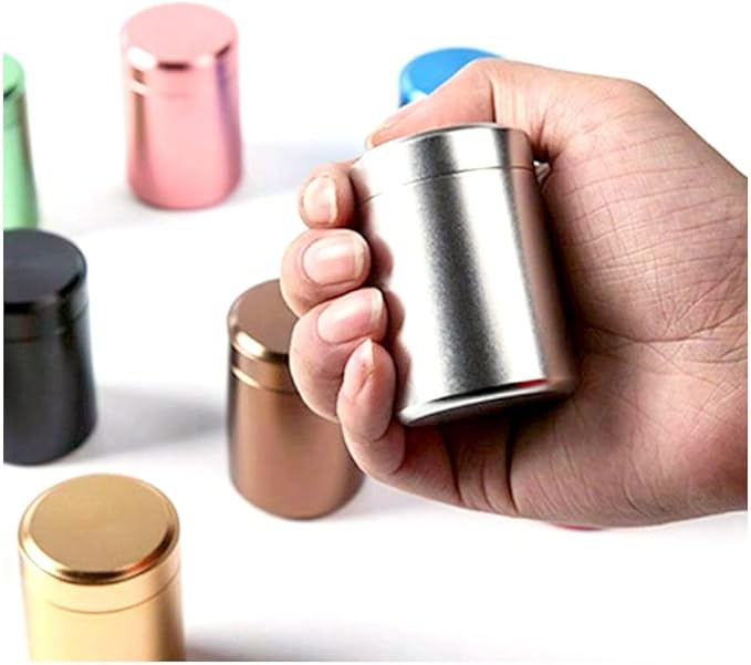 70ML Airtight Aluminum Stash Jar Herb Storage Container Tobacco Stash Box Pill Box,blue