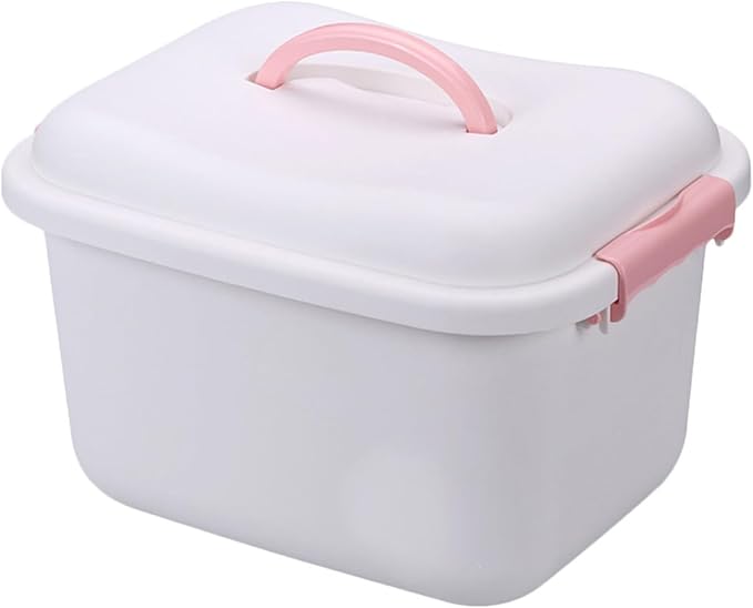 Alipis 1pc Plastic Medicine Box Medicine Storage Cabinet Portable Storage Box Family Plastic Organizer Portable Kit Case Emergency Case White
