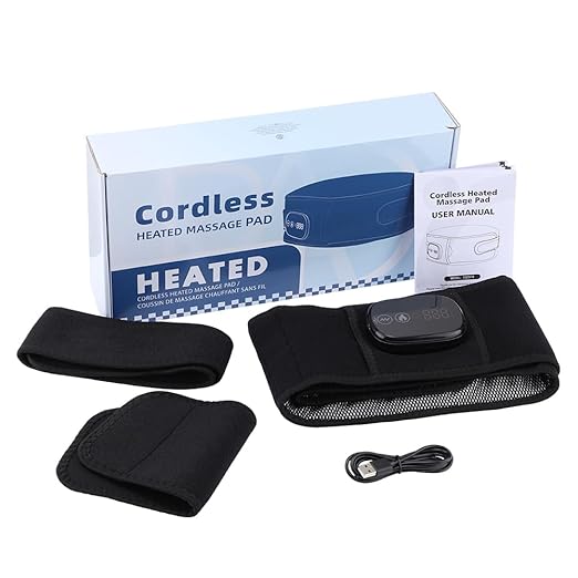 NORTHERN BROTHERS Cordless Heating Pad for Back Pain Relief with Vibration, Heated Waist Belt Wrap for Lower Back & Period Cramps, 5000mAh, 3 Heat & 3 Vibration Modes, Adjustable up to 58", Black
