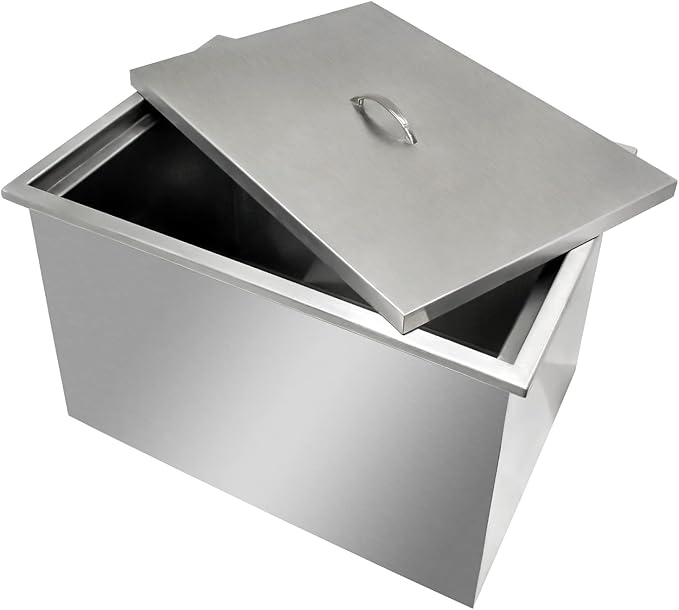 Commercial Stainless Steel Drop-in Ice Bin Chest – Insulated Bar Ice Well for Beverage Service