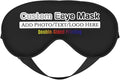 Personalized Eye Masks,Customized Sleep Blindfold Eye Mask,Custom Blackout Eye Cover with Adjustable Strap for Travel and Nap Black
