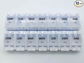Healthaccessories Spanish Pill Box 7 Day Twice-a Day AM PM Weekly Pill Planner Organizer - Large Compartment Pill Boxes Store medications for Entire Week (Clear). Easy See Through. para un semana.