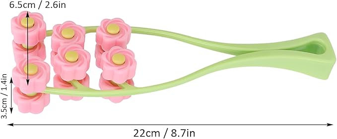 Flower Type Massage Roller, face Massage Roller Plastic Material Letter Shaped face Massager (Pink)