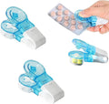 Portable Pill Taker,2025 New Portable Pocket Pill Box Dispenser,Storage Box Medication Dispenser Easy to Take Out Pills from Package for Elderly,Individuals with Weak Senior Arthritis Hand (2PCS)