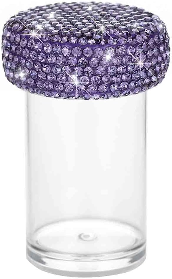 Bling Diamond Portable Waterproof Pill Case Medicine Dispenser Bottle Storage for Outdoor Camping Travel (Purple)