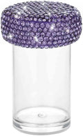 Bling Diamond Portable Waterproof Pill Case Medicine Dispenser Bottle Storage for Outdoor Camping Travel (Purple)