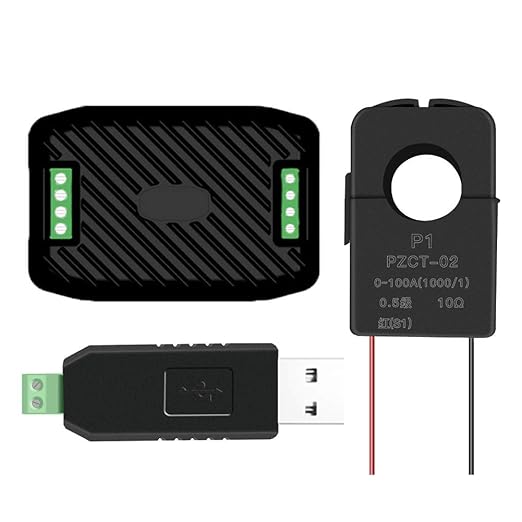 AC Current Voltage Power Energy Frequency Power Factor Communication Module Meter 100A Ammeter Voltmeter Multimeter with RS485 USB Interface and Split Core Current