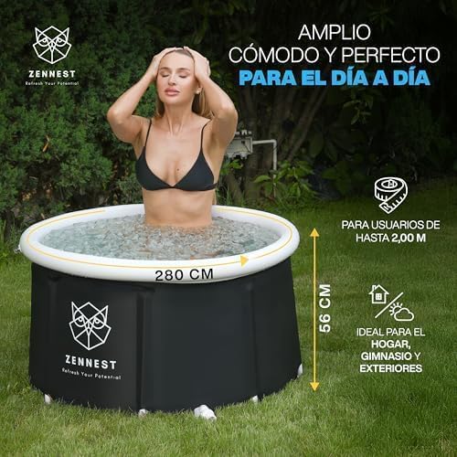 Upgraded 80 Gal Ice Bath Tub For Athletes - American Engineered Cold Plunge Tub Outdoor, 6-layer Insulated Inflatable Ice Tubs for Cold Plunge & Portable Bathtub For Adults - includes eBook