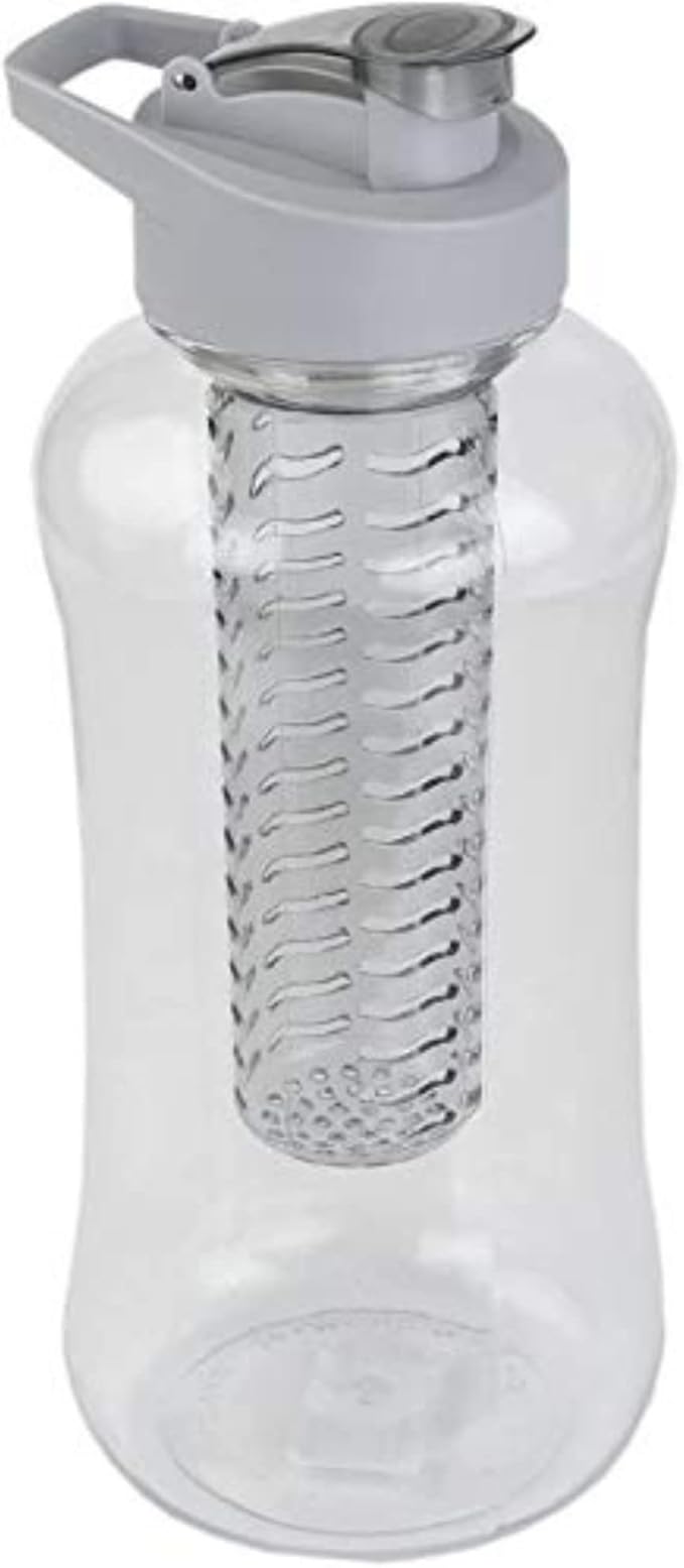 JOEY'Z Large (60 oz - Half Gallon) Fruit Infuser Water Bottle BPA Free for Travel, Workouts, Camping, Sports Bottle