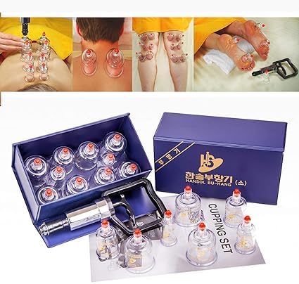 LENITH Professional Cupping Set Cupping Kit Equipment Set with Pumping Handle 10 Cups & English Manual (Made in Korea) Small