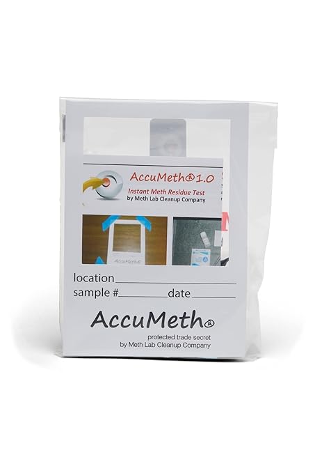 AccuMeth1.0 Instant Methamphetamine Residue Detection Test Kit for Homes | 1.0 µg/100cm2 Legal Standard (Pack of 1)
