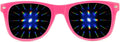 GloFX Ultimate Diffraction Glasses - Pink - 3D Prism Rainbow Effect - Great Edm, Festival, Concert, Fireworks, Christmas Lights, and Rave Accessory - Pink Frames