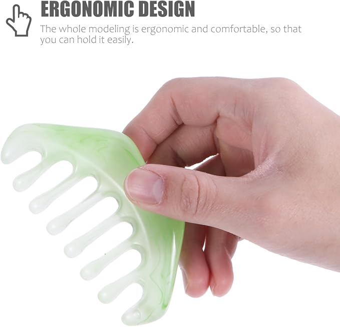 Healifty Meridian Comb 3-Pack - Ergonomic Resin Scraping Massage Combs for Body and Scalp Smooth Edges for Comfortable Guasha Massage on Neck Back and Head