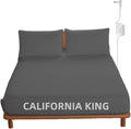 OKOHEY Grounding Fitted Sheets with 15ft Earthing Cord, California King Size, 90% Organic Cotton + 10% Silver Fiber, Soft & Breathable Grounded Sheet for Better Sleep and Enhanced Wellness, Gray