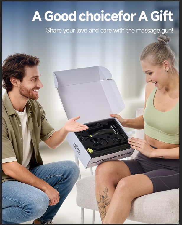 Dual Head Massage Gun Deep Tissue 3-in-1 Back Massager with Detachable Extension Handle for Hard-to-Reach Areas, Gym & Home Use for Men and Women,FSA-HSA Eligible