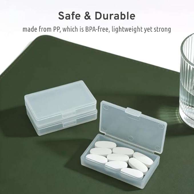3pcs Transparent Slim Pill Cases, Small Compact Pill Organizer for Purse & Pocket, Very Thin and Lightweight Pill Box
