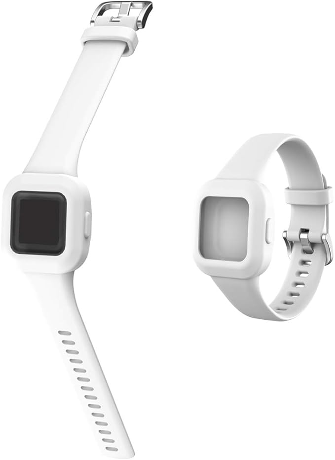 FitTurn Band Compatible with Garmin vivofit jr. 3 Bands Kids Replacement Accessory Soft Silicone Band 130-175mm Size for vivofit jr 3 Fitness Tracker Ages 4+ for Kids Wristbands (White)