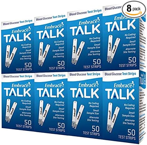 Embrace Talk Test Strips Bundle 400 Ct | Compatible with Embrace Talk Meters and No Code Meters