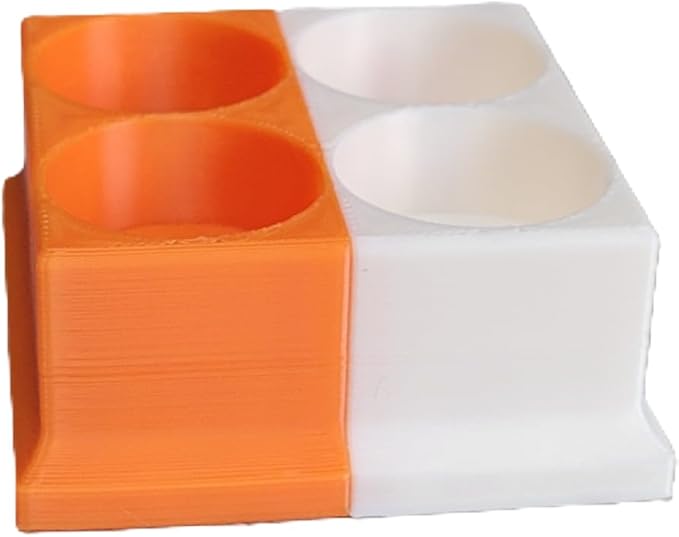 Znet3D Eye Drops Bottle Organizer & Tracker – AM/PM 4-Slot (White/Orange)