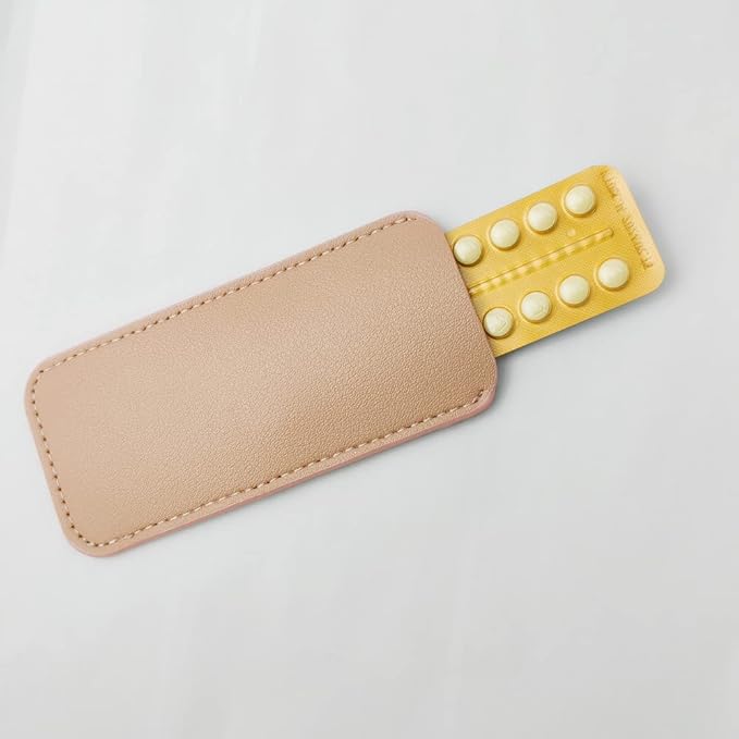Birth Control Pill Case Holder for Mini Pill Packets 5cm x 11cm (Pink)