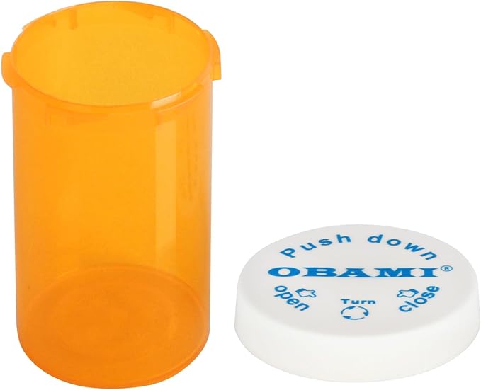 Plastic Medicine Pill Bottles with Child Resistant Caps - Push Down and Turn - Prescription Vial, Medicine Container, Pill Cases Dispenser Organizers (12pcs, 40 Dram)