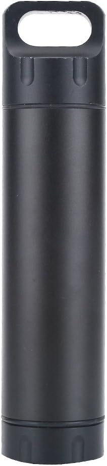 Milltrip Aluminum Alloy Container, Metal Holder Bottle Outdoor Single Chamber Storage Box Mini Container (Black)