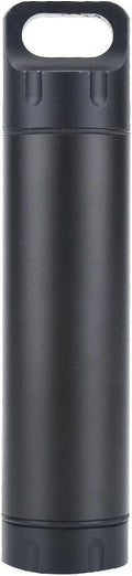 Milltrip Aluminum Alloy Container, Metal Holder Bottle Outdoor Single Chamber Storage Box Mini Container (Black)