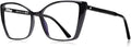 Blue Light Blocking Glasses for Women, Oversized Trendy Cat Eye Computer Gaming Glasses Anti Glare & UV Glare RF6204 (Black Cateye Frame)