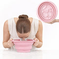 Facial Cold Plunge™ | Collapsible Silicone Ice Facial Bowl with Built-In Ice Tray | Portable Face Ice Bath for Skin Tightening, Puffiness, Acne Relief & Glow (Soft Pink) (Soft Pink)