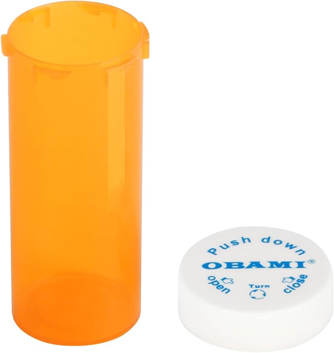 Plastic Medicine Pill Bottles with Child Resistant Caps - Push Down and Turn - Prescription Vial, Medicine Container, Pill Cases Dispenser Organizers (12pcs, 6 Dram)