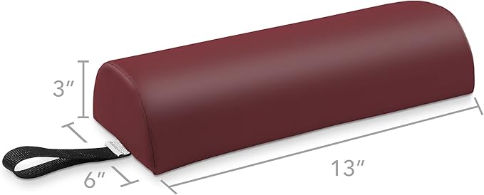 Saloniture Half Round Neck Massage Table Bolster Pillow Pad - 13 x 6 x 3 Inch - Burgundy