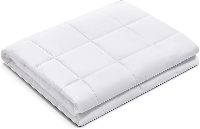 RelaxBlanket Weighted Blanket | 60''x80'',10lbs | for Individual Between 90-140 lbs | Premium Cotton Material with Glass Beads | White