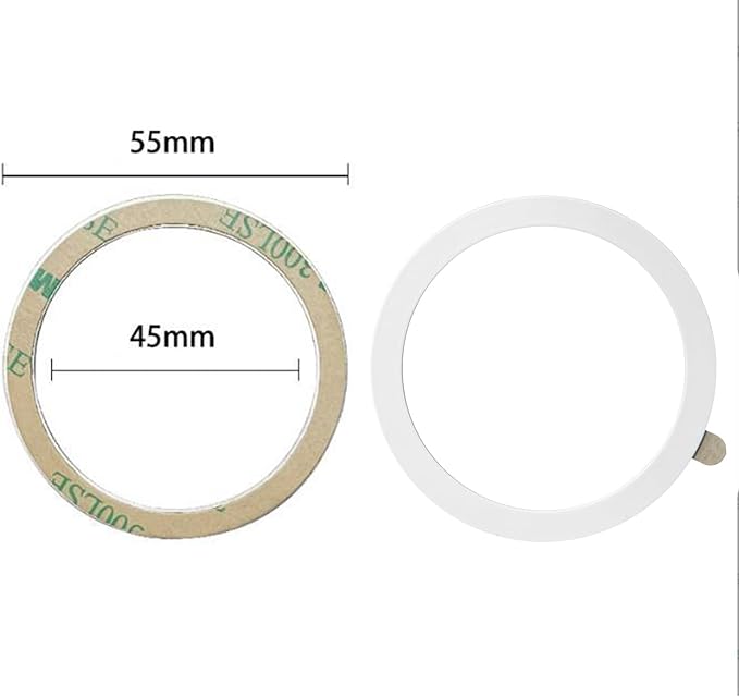 TENOC Universal Metal Ring Sticker for Magnetic Charger Compatible with iPhone/Samsung/Android All Cellphones, Magnetic Mount/Phone Holder Conversion Accessories, 3Pcs, White