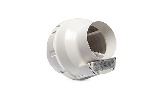 Festa AMG Spirit Radon Fan - Quiet and Energy Efficient 121 CFM Radon Mitigation System Inline Fan - 5" Electric Waterproof Inline Duct - Made with Sturdy Glass Reinforced Poly-Resin – White