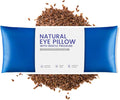 Eye Pillow for Yoga, Relaxation, Sleeping, Microwavable Weighted Eye Mask Heated for Meditation, Dry Eyes, Moist Heat Hot & Cold Eye Compress with Flaxseeds Therapy (Blue)