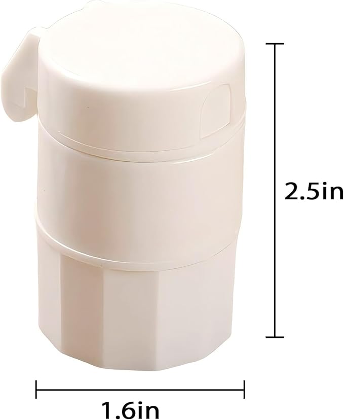 INVODA 3-in-1 Pill Crusher & Cutter with Built-in Storage – Compact Pill Organizer for Vitamins, Tablets & Medications – Durable Stainless-Steel Blade, BPA-Free, Travel-Friendly Design