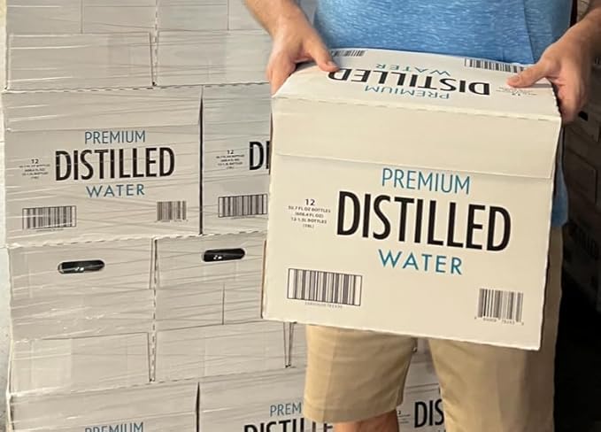 PREMIUM DISTILLED WATER | 1.5 Liter/ 50.7oz Big bottles 12 pack | Big Case | PURE multi purpose Delicious Distilled Water