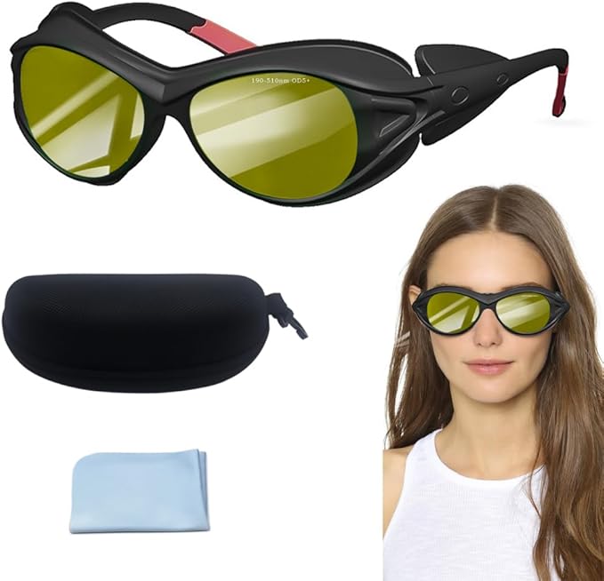mozeeda Professional IPL Laser Safety Glasses Eye Protection,190-510nm OD4+ Laser Glasses Eye Protection, Laser Hair Removal Goggles for Treatment Cosmetology Operator