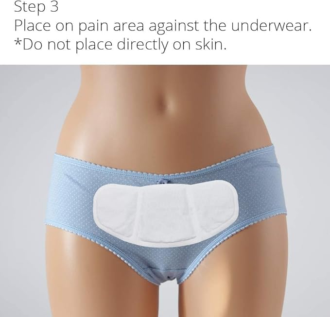 (5 Patches) CrampCareH PMS/Menstrual Cramps Relief Heat Patch with Wide Wings, FDA Registered