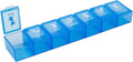 EZY DOSE Pets Weekly (7-Day) Pill Case, Medicine Planner, Vitamin Organizer Box for Dogs, Convenient and Easy to Use, X-Large Compartments, Convenient for Treats, Travel Friendly, Blue Lids, BPA Free